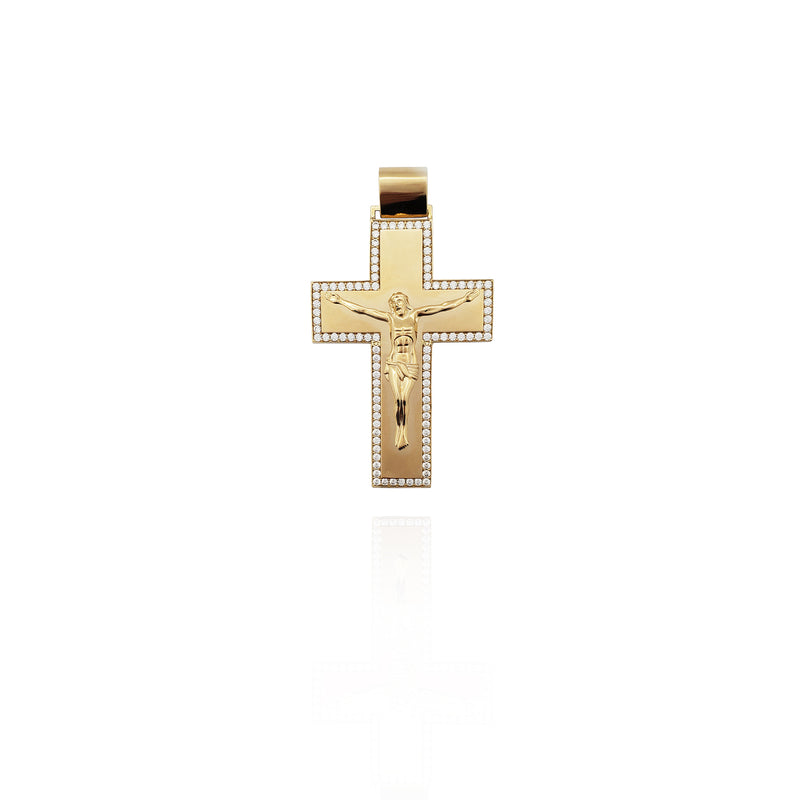 Crucified Jesus CZ Pendant (14K) New York Popular Jewelry