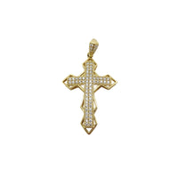 Cross Pave CZ Pendant (14K).