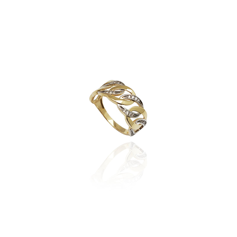 Staggered Icy Cuban-Link Ring (14K)