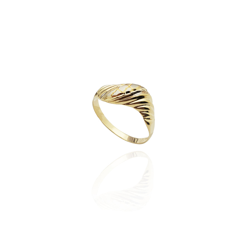 Golden Twist Hemi Dome Band (14K)