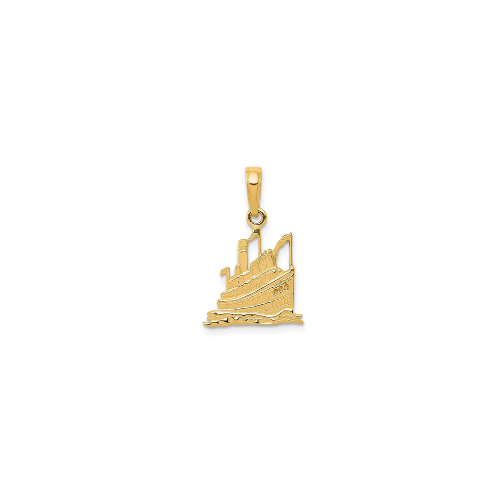 Textured Glossy Cruise Ship Pendant (14K)