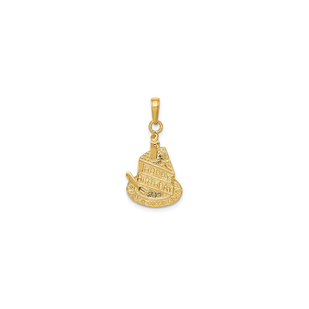 Slice of Cake "Happy Birthday" Pendant (14K)