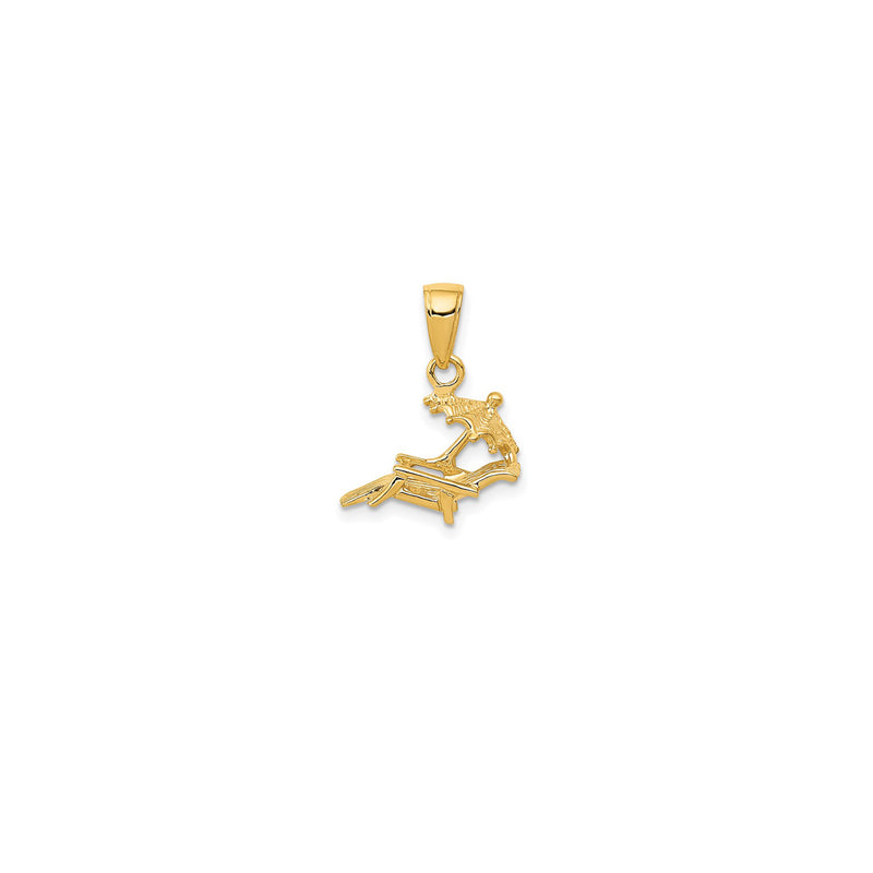 3-D Beach Lounge Chair w/ Umbrella Charm (14K)