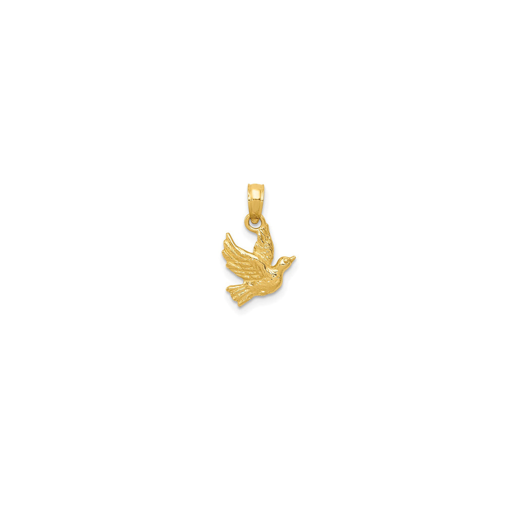 Textured Flying Dove Pendant (14K)