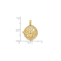 Leaf Frame Bowling Pendant (14K)