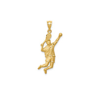 Brushed-Finish Tennis Player Pendant (14K)