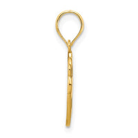 Glossy Outlined Claddagh Pendant (14K)