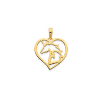 Outlined Unicorn Heart Pendant (14K)