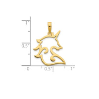 Outlined Unicorn Pendant (14K)