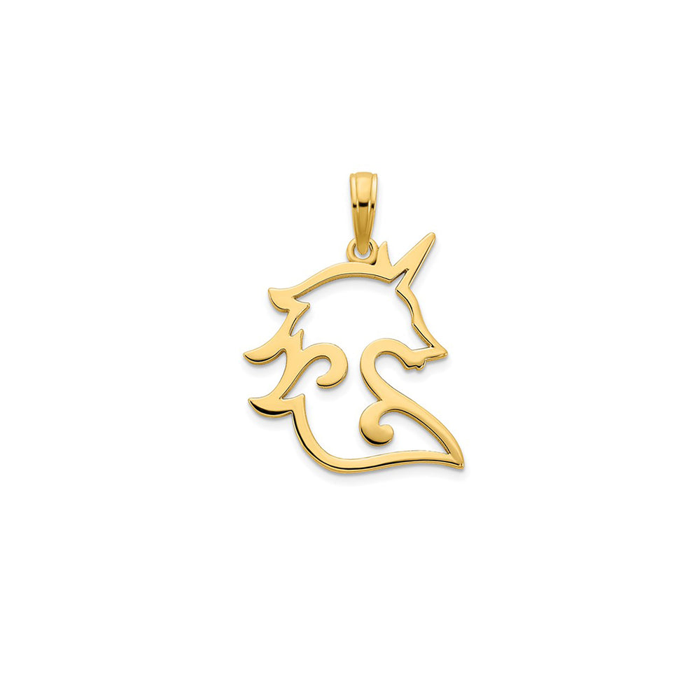 Outlined Unicorn Pendant (14K)
