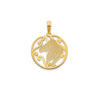 Round Frame Unicorn Pendant (14K)