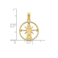 Nautical Compass Lighthouse Pendant (14K)