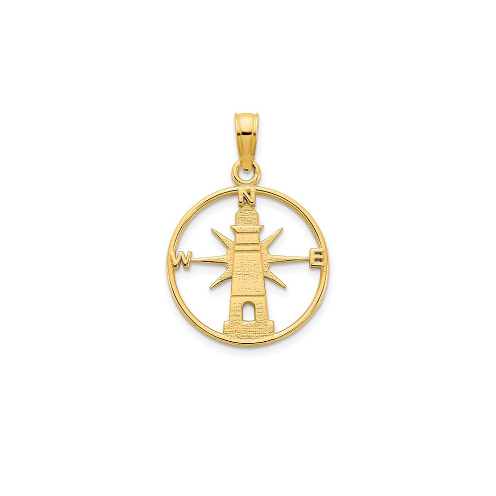 Nautical Compass Lighthouse Pendant (14K)