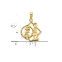 Lighthouse & Anchor Pendant (14K)