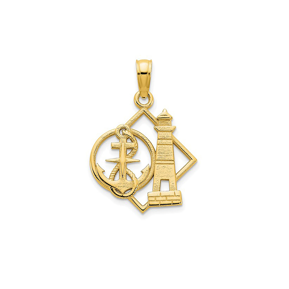 Lighthouse & Anchor Pendant (14K)