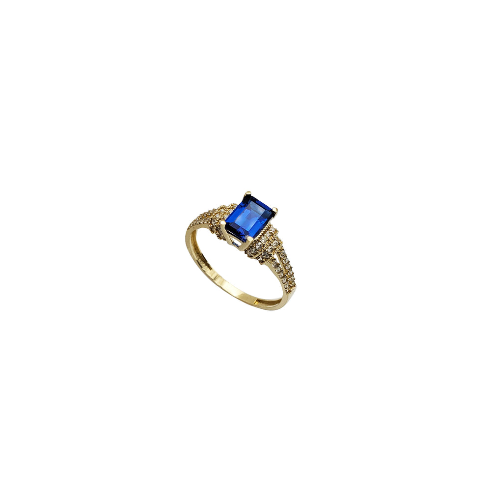 Cubic Zirconia Square Ring (14K)