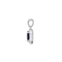 Cubic Zirconia Birth Stone Square Pendant (Silver)