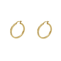 Diamond-cuts Hoop Earrings (14K)