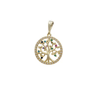 Colorful Family Tree Round Pendant (Silver)