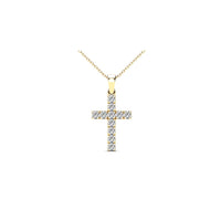 Iced-Out Diamond Cross Pendant (14K)