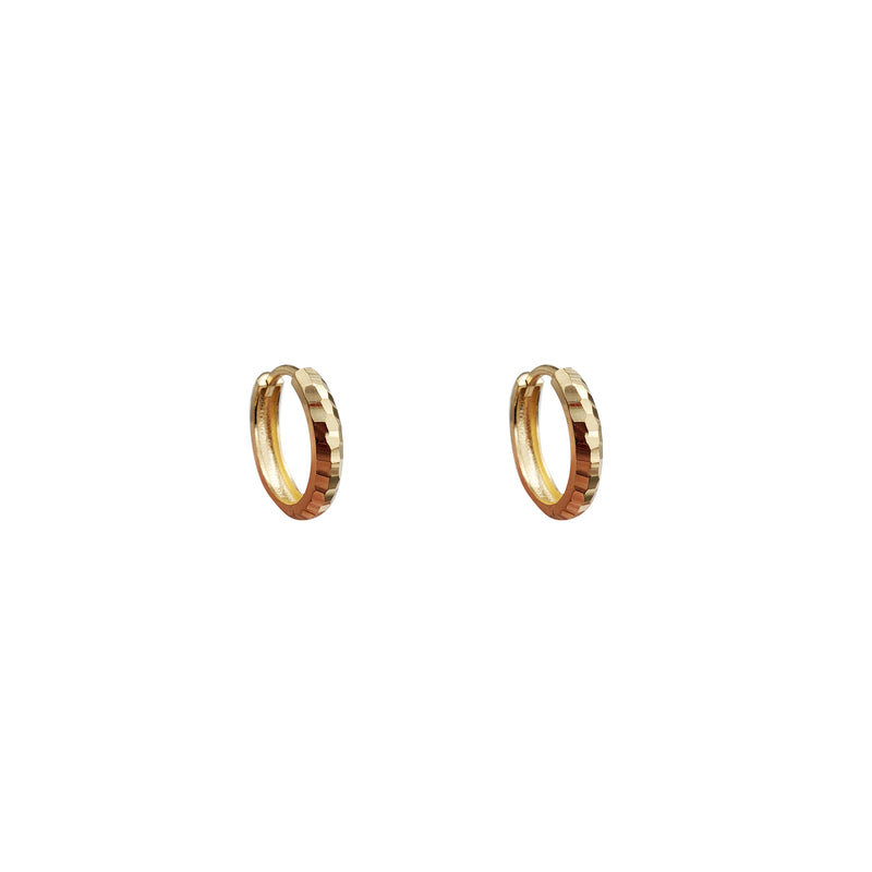 Diamond Cut Huggie Earrings (14K)