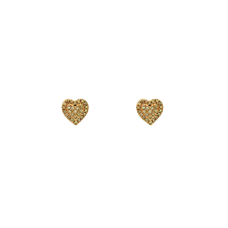Diamond Heart Stud Earrings (14K)