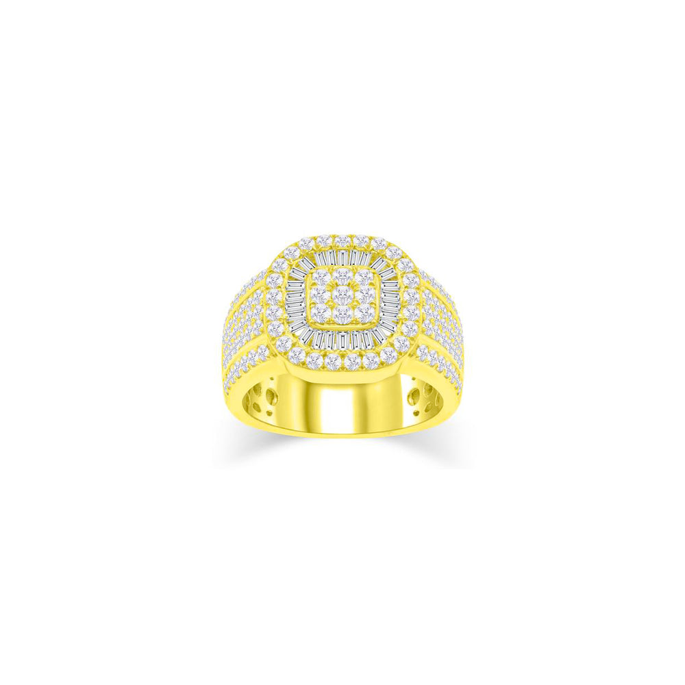 Iced-Out Diamond Square Ring (14K)