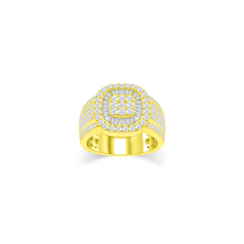 Iced-Out Diamond Square Ring (14K)