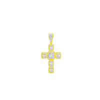Diamond Rectangle Shape Cross Pendant (14K)