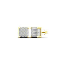 Diamond Square Stud Earrings (14K)