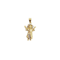 Two-Tone Diamond-Cut Divine Child Closed Back Pendant (14K)