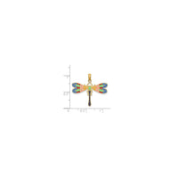 Multi-Color Enamel Dragonfly Charm (14K)