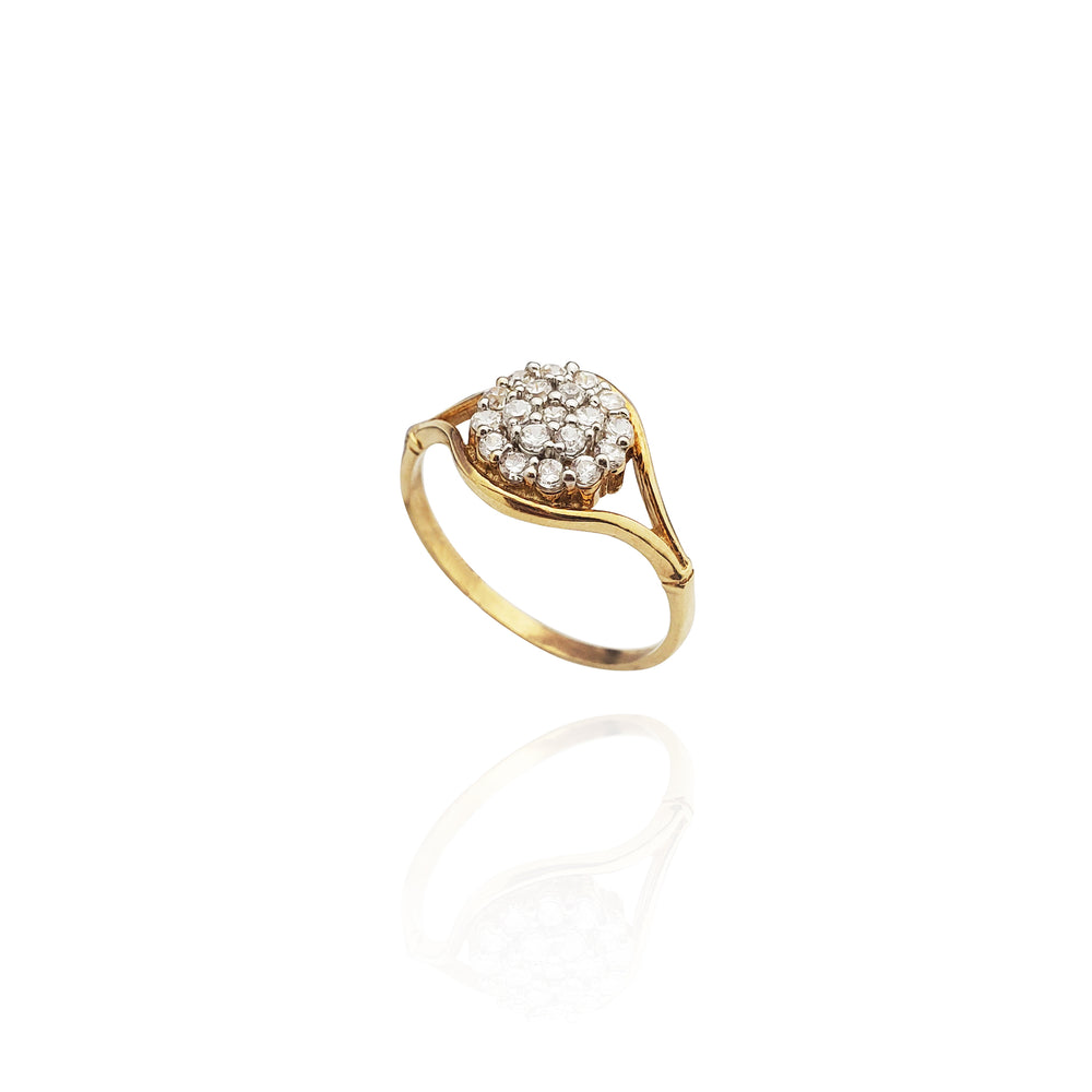 Dandelion Cluster CZ Ring (14K)