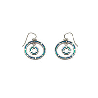 Dangling Opal Double Circle Earrings (Silver)