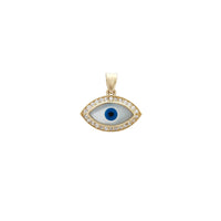Mặt dây chuyền vòng tròn màu xanh đậm Icy Evil Eye (14K) Popular Jewelry Newyork