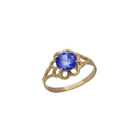 [Baby-Kid's] Zirconia Birthstone Blossom Flower Ring (14K)