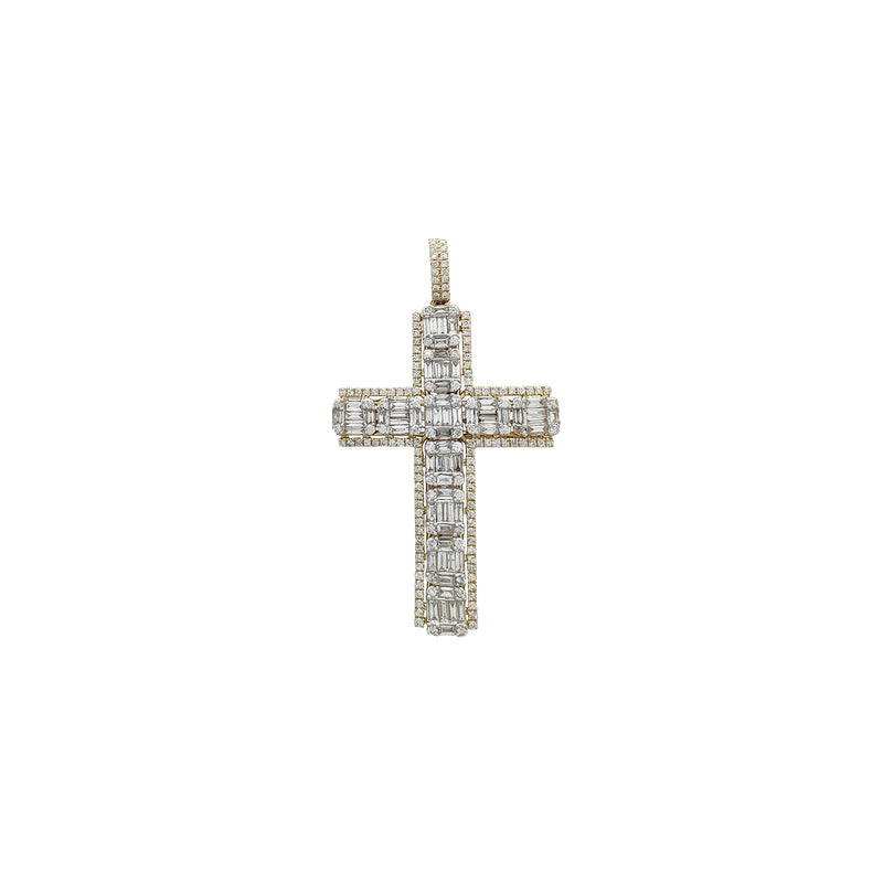 Diamodn Iced-Out Cluster Cross Pendant (14K) Popular Jewelry New York