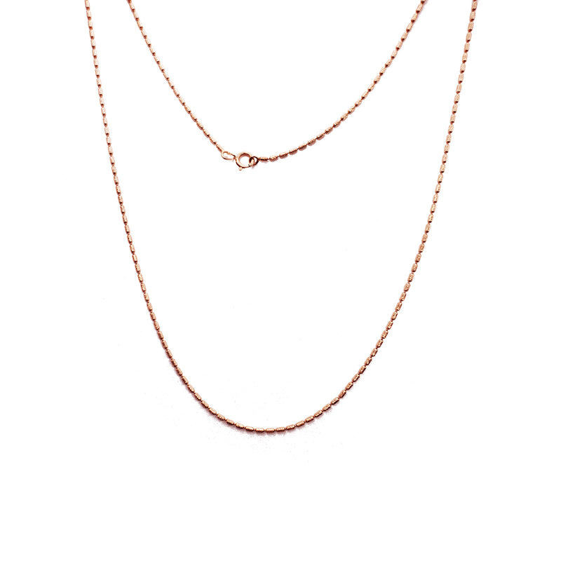 Diamond-Cut Elongated Bead Chain (14K)