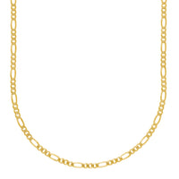 Дијамантски изрезани ланац Фигаро (14К) Popular Jewelry ЦА