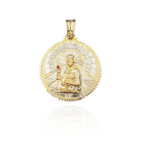 Diamond-Cut Saint Barbara Medallion Pendant (14K)