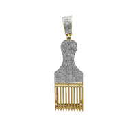 Diamond Afro Pick Comb Pendant (10K) Popular Jewelry New York