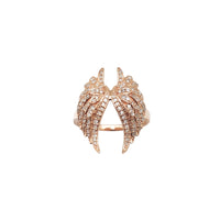 Прстен со крилја со дијамантски ангел (14К) Popular Jewelry Њујорк