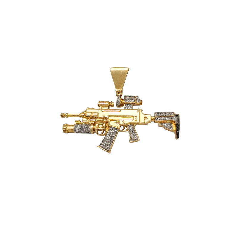 Diamond Assault Rifle-Scope Pendant (10K) Popular Jewelry New York