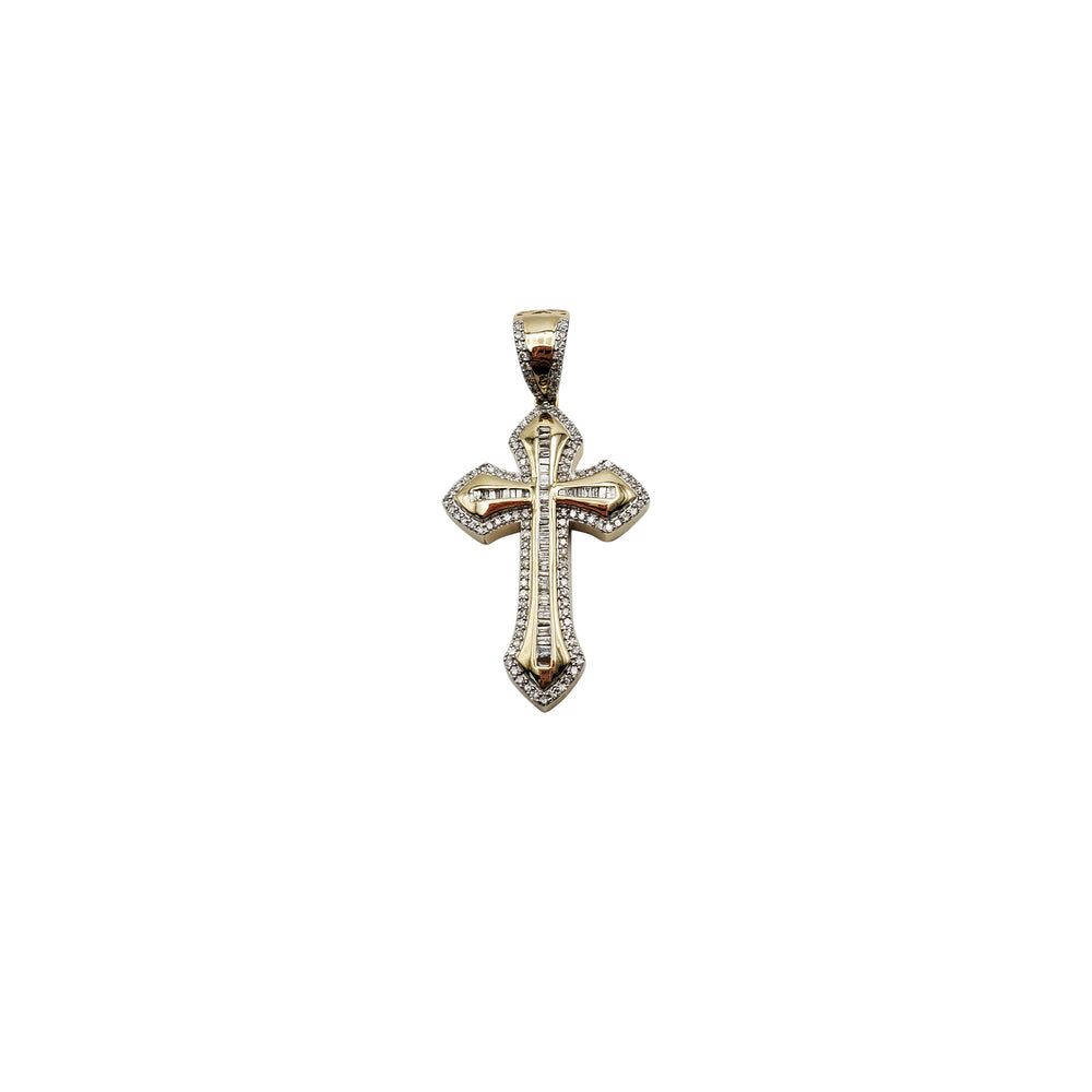 Diamond Backgrounded Cross Pendant (14K)