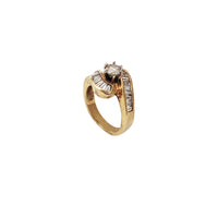 Diamond Baguette Swirl Engagement Ring (14K)