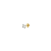 Обетки обетки од плоштад со дијаманти багети (14К) Popular Jewelry Њујорк