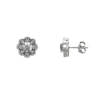 Boucles d'oreilles à tige en forme de fleur de diamant (10K) Popular Jewelry New York