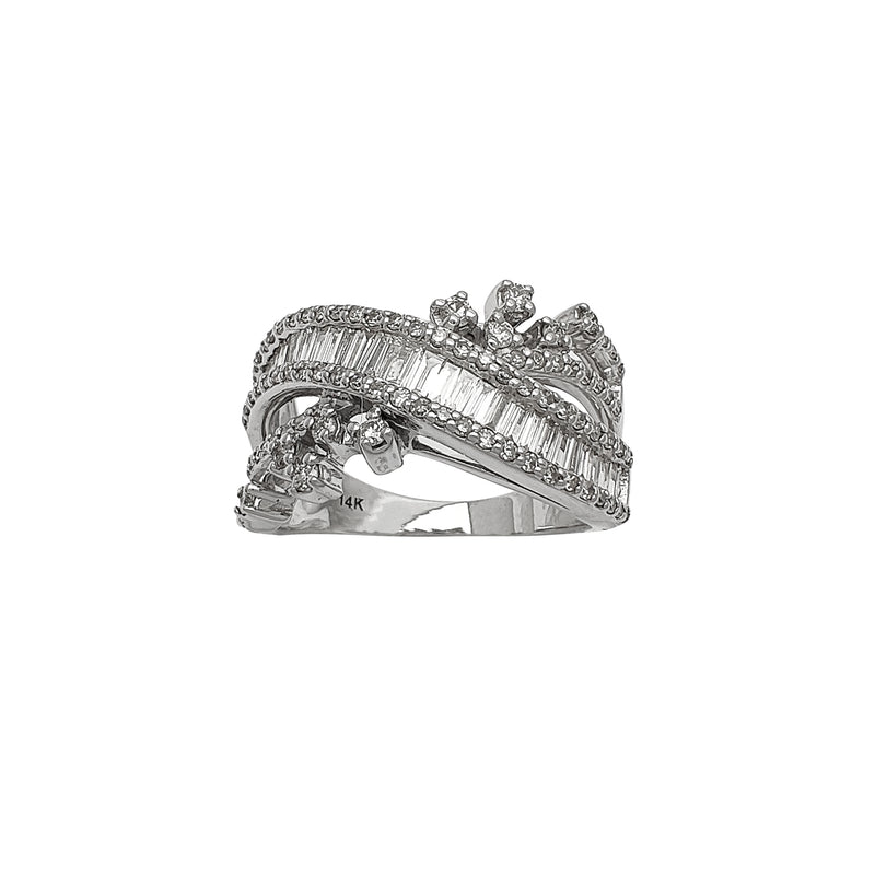 Diamond Channel-Set Crisscross Ring (14K) Popular Jewelry New York