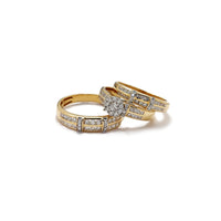 Diamantový kanál, nastavení 3-dílné sady kroužků (14K) Popular Jewelry New York