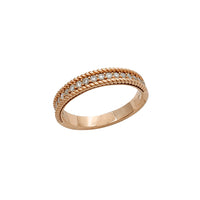 Deimantinio kanalo nustatymo virvės kraštinės vestuvinis žiedas (10K) Popular Jewelry NY